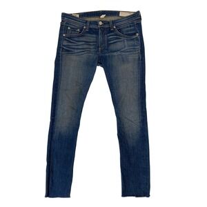Rag & Bone Kingsland Skinny Jeans Medium Wash Raw Hem W1502K520 Size 28 USA